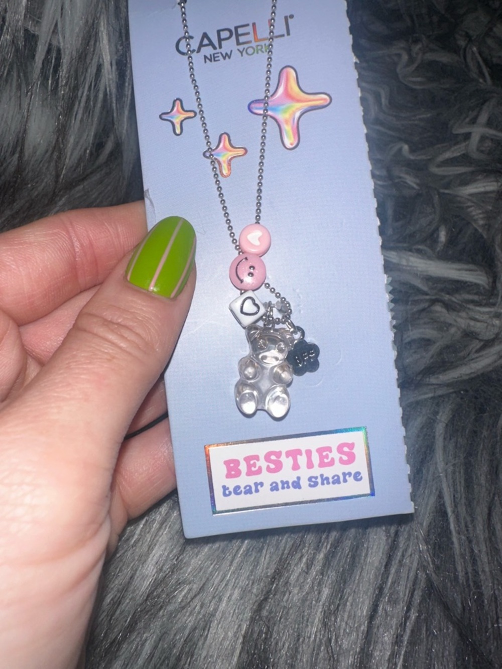 New Capelli New York Besties Bear And Share Necklace - Picture 4 of 4